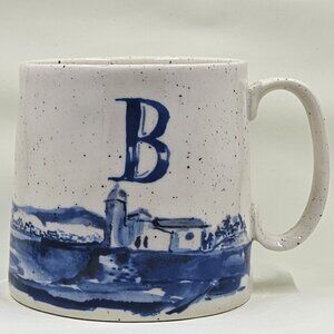Anthropologie Buoyant Letters Mug B Landscape Monogram Blue